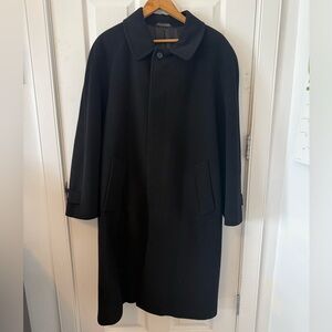 Modo di Marco Italian Wool Cashmere Long Coat Black Minimalist Size L From Italy